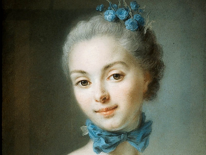 1710-Jean-Martial Frédou de la Bretonnière - Ritratto di una giovane donna con un nastro blu alla gola - Museum of Fine Arts Boston